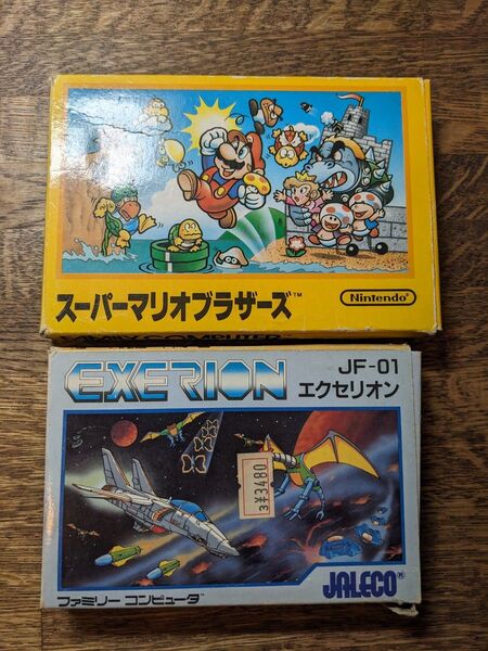 ファミコンソフト 2個セット スーパーマリオブラザーズ エクセリオン 箱付き