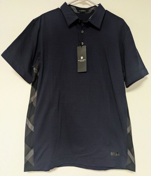 限定【Lサイズ】ブラックレーベルクレストブリッジ 半袖 ポロシャツ ネイビー メンズ