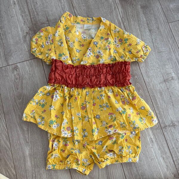 甚平 浴衣 子供浴衣 キッズ 上下セット 半袖 女の子