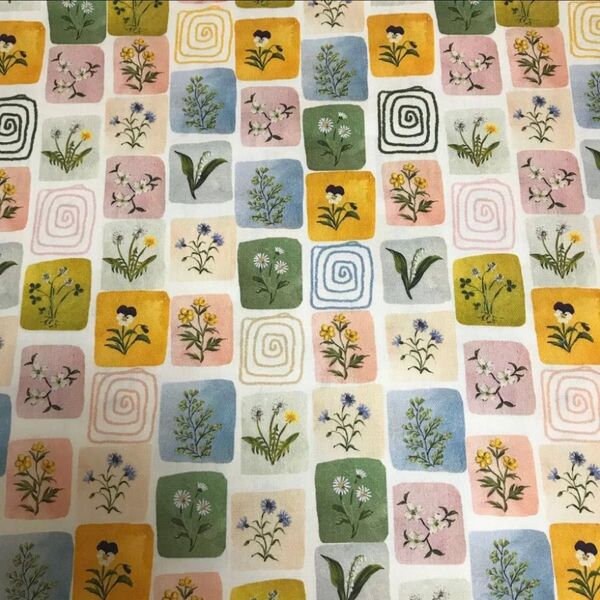 長さ100cm*143cm(幅)新柄 百草集 高級感 花柄高品質コットン生地 ジャガードプリント生地 ハンドメイド用 シーチング