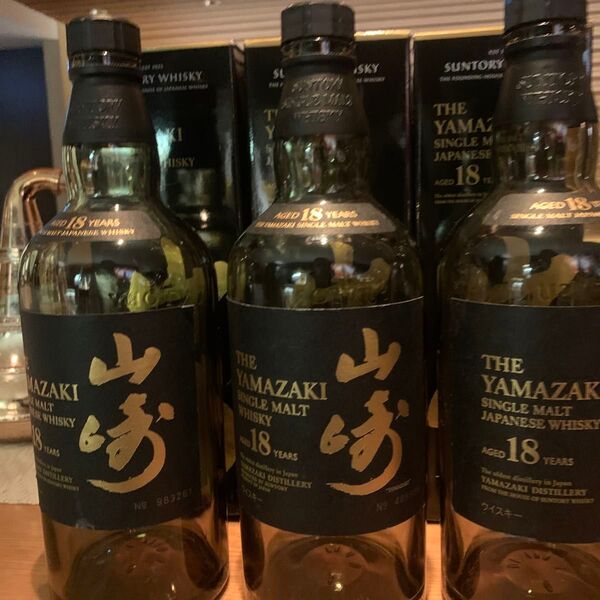 値下げしました。サントリー 山崎18年 空瓶空箱、3セット