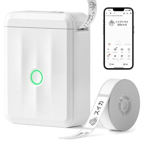 ラベルライター Bluetoothラベルプリンター (ホワイト) シール 名前 テプラ スマホ