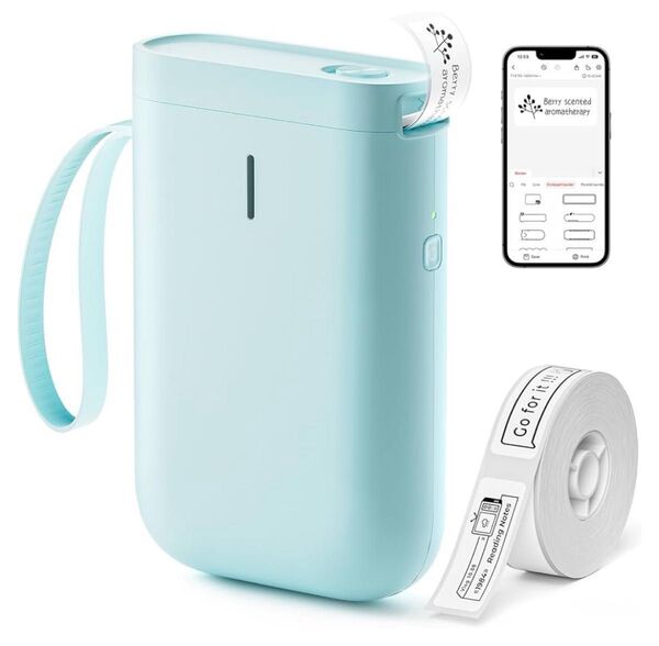 NIIMBOT D11 ラベルライター Bluetooth 多機能 ラベルプリンター ポータブル 名前 テプラ ブルー