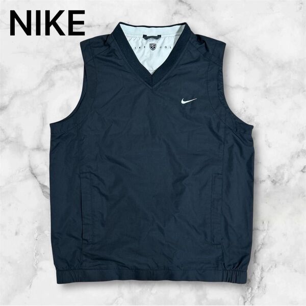 NIKE ナイキ ゴルフ ベスト ブラック メンズ Sサイズ 相当 ナイロン NIKE GOLF Vネック