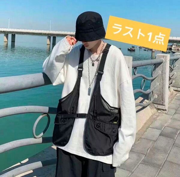 フィッシングベスト 黒 ブラック 男女兼用兼用 キャンプ アウトドア 釣り 人気 韓国 夏 アウター おしゃれ 機能性