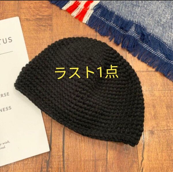 イスラム帽 黒 ブラック ニットキャップ シンプル ストリート ダンス イスラムワッチ 帽子 ニット帽