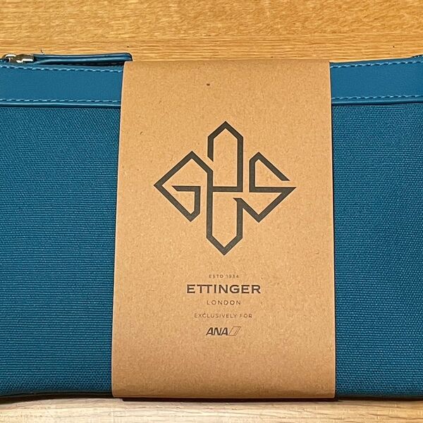 ANA ビジネスクラス アメニティ エッティンガー ETTINGER ポーチ ブルー トラベルポーチ