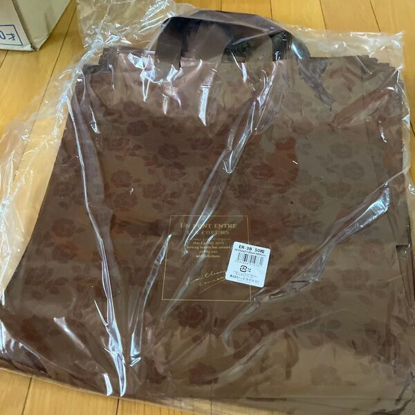 ポリ袋バック エレガントローズ 大きめサイズ お買い物バックとしても 生地厚め 35×38×10 10枚
