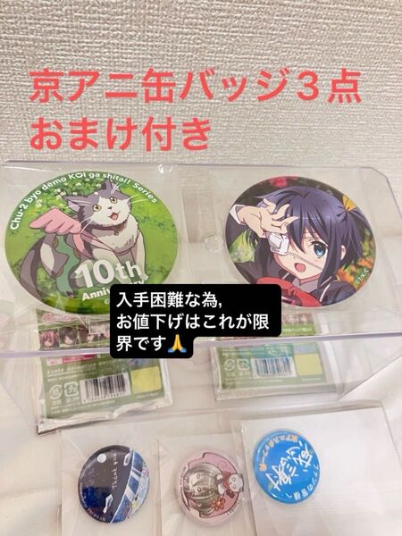 アニメ★中二病でも恋がしたい!★小鳥遊六花*10周年缶バッジ*京アニ缶バッジ セット りっか キメラ 冨樫勇太