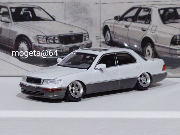 FINE WORKS64 1/64 LEXUS LS400 10セルシオ ローダウン仕様 【ホワイト】