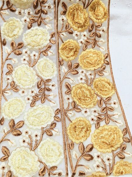 インド刺繍リボン 50cm×2本 アクセサリー ポーチ ハンドメイド