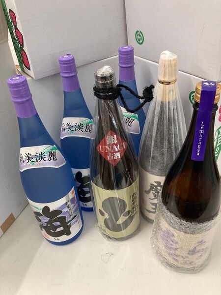1.8L焼酎6本セット 魔王1本、まむし1本、もぐら1本、海3本