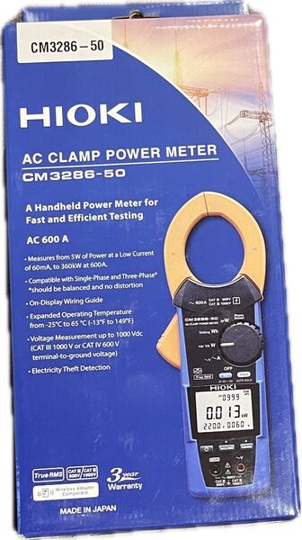 HIOKI 日置ACクランプパワーメータ CM3286-50 ワイヤレス Z3210対応 Bluetooth通信 携帯用ケース付属
