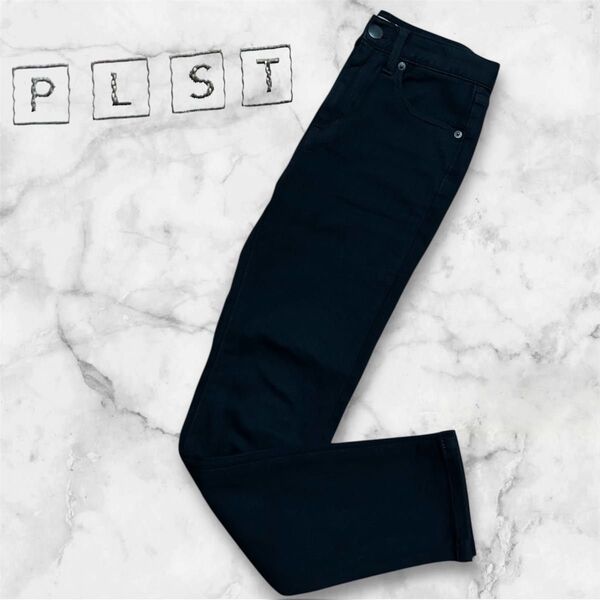 PLST ブラック スキニーパンツ XS ズボン 黒 プラステ ハイウエスト ジーンズ ボトムス スリム デニム パンツ