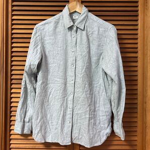 ユニクロ シャツ 長袖 コットン 400891 長袖シャツ 綿100 トップス グレー サイズ M