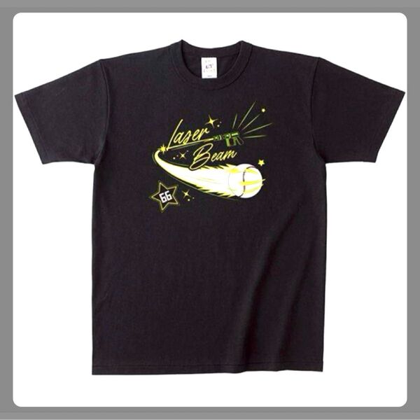 日本ハム ファイターズ 来場者配布 万波中正 Tシャツ まんちゅう エスコンフィールド 日ハム エスコン レーザービームシャツ 黒