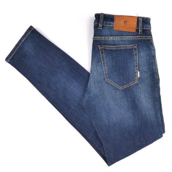 【新品未使用】PT TORINO Denim ピーティートリノ デニム◆33◆SOUL◆インディゴブルー スリム ストレッチ デニム パンツ◆ソウル
