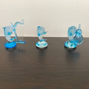 青色ガラス製イルカフィギュア