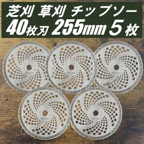 【新品】5枚セット 芝刈 草刈 刃 チップソー 40枚刃 255mm 替刃