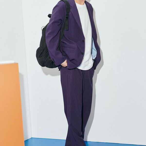 UNIQLO and MARNI ワイドフィットタックパンツ & テーラードジャケット Sサイズセットアップ ネイビー スーツ