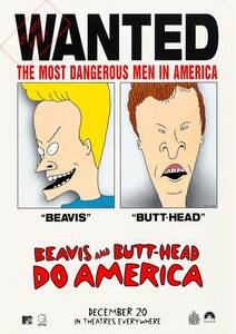 US版ポスター★映画『ビーバス＆バットヘッド DO AMERICA』 (Beavis and Butt-Head Do America) #1 1996★MTV