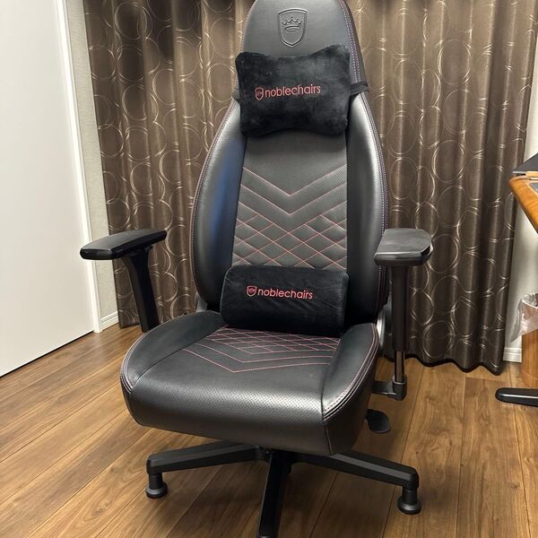 【美品】正規品noblechairs ICON ノーブルチェアーズ ゲーミングチェア オフィスチェア PUレザー レッド