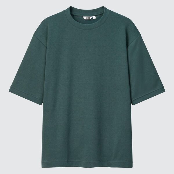 UNIQLO エアリズムコットン オーバーサイズTシャツ 半袖 Lサイズ 57オリーブ グリーン系 ユニクロユー