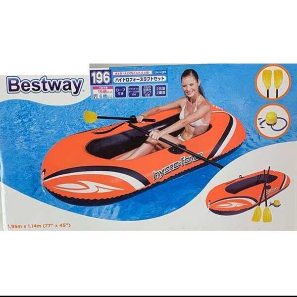 Bestway ゴムボート 1.96m × 1.14mオレンジ