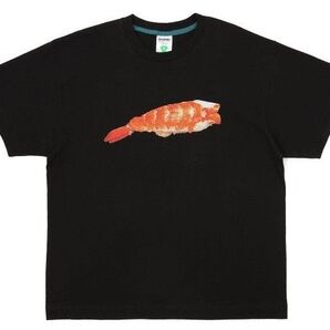 新品未使用!マンスリーステッカーTシャツ L 寿司 オンライン限定 エビの寿司 ステッカー付