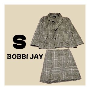 BOBBIJAY セットアップ ミニスカート ジャケット チェック S ブラウン 春服 キレイめ 韓国 チェック柄