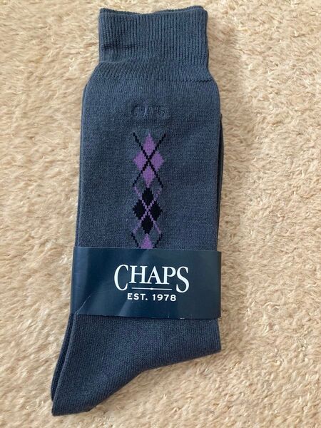 CHAPS メンズ ソックス アーガイル柄 グレー 未使用