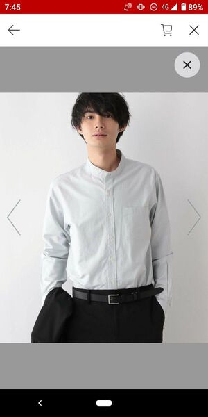 イージーケアオックス/バンドカラーシャツ/116334 ライトグレー サイズM 未使用 2025年1月購入 グローバルワーク