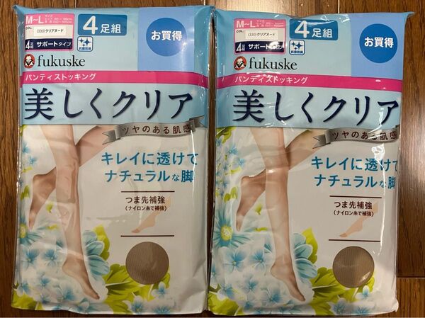 福助 美しくクリア パンティストッキング クリアヌード M〜L 8足