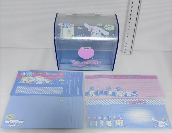 シナモロール プラケース入り レターセット 収納ボックス 平成レトロ サンリオ 小物入れ