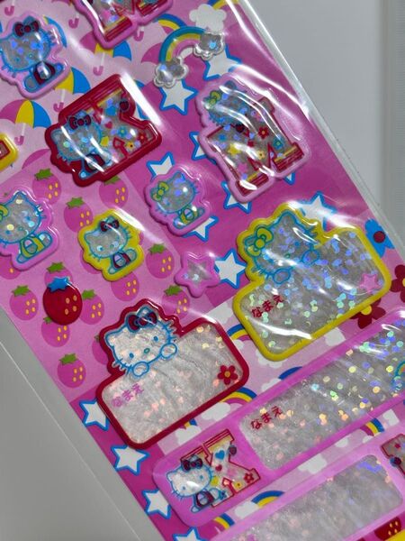 光る! 2003年 反射シール ハローキティ サンリオ 平成レトロ 可愛い シール ステッカー ランドセル 名札 ベビーカー 安全