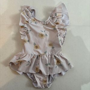 ひまわり柄 キッズ 水着 mamaraku 110 女の子 子供用