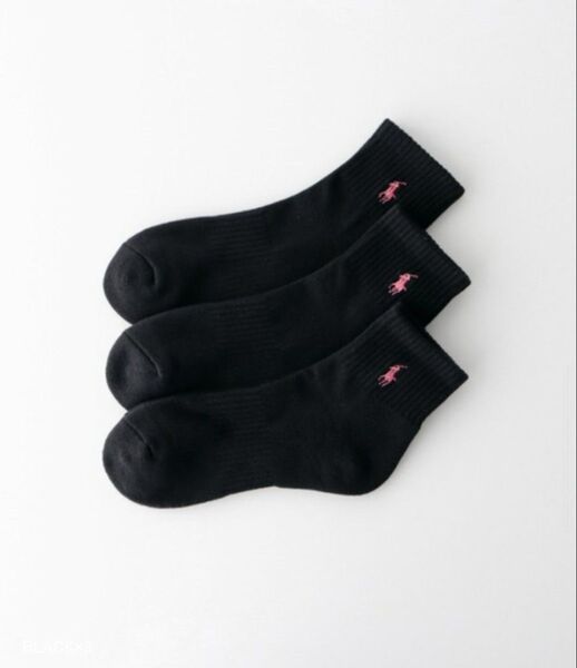 Polo Ralph Lauren ワンポイントショートソックス 3足セット 23-25cm ラルフローレン