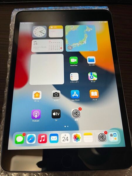 【美品】カバー付きiPad mini 4 Wi-Fi 64GB スペースグレイ+本革カバー バッテリー90%