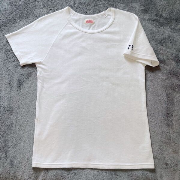 ハリウッドランチマーケット◆ストレッチフライスショートスリーブTシャツ白ホワイト3(L)SEILIN半袖TシャツBLUE BLUE