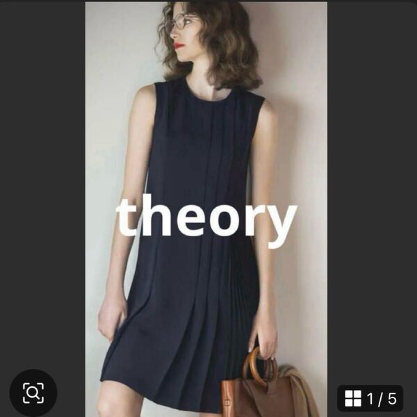 theory セオリー ドレス ワンピース 正装 同窓会 謝恩会 フレアワンピース L ネイビー 現行品 レディース