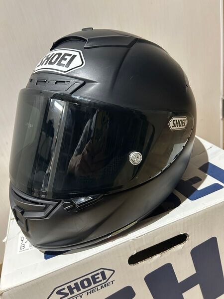 SHOEI フルフェイスヘルメット ショウエイ マッドブラック Lサイズ X14 新品のミラーブルーシールド付き