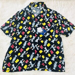 新品タグ付き トムとジェリー半袖アロハシャツ 男女兼用 春夏シャツ Lサイズ
