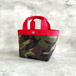ハンドメイド 舟形デイリートートバッグ(S) コーデュラナイロン カモフラ