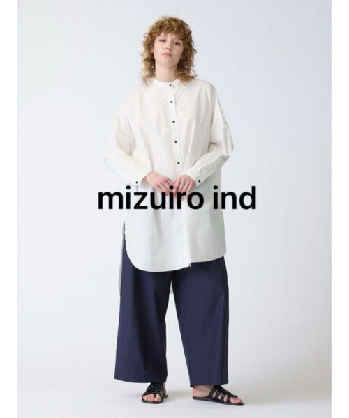mizuiro ind カットオフスタンドカラーシャツワンピース