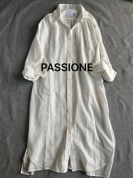 パシオーネ passioneシアーロングシャツワンピース