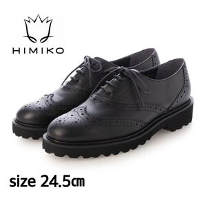 【新品・未使用】HIMIKO 本革メダリオントラックソールシューズ 24.5cm ブラック