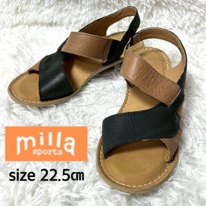 【極美品】Milla sports レザーコンフォートサンダル 22.5cm Sサイズ バイカラー