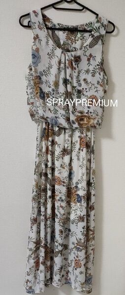 SPRAYPREMIUM ノースリーブロング ワンピース 花柄 タグ無し詳細不明