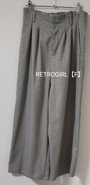 RETROGIRL チェック ワイドパンツ F