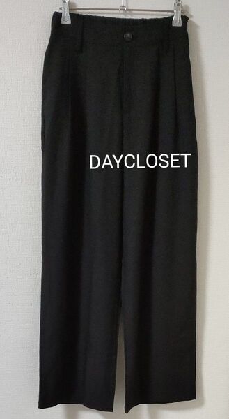 DAYCLOSET ツータック ワイドパンツ 黒 L(小さめ)